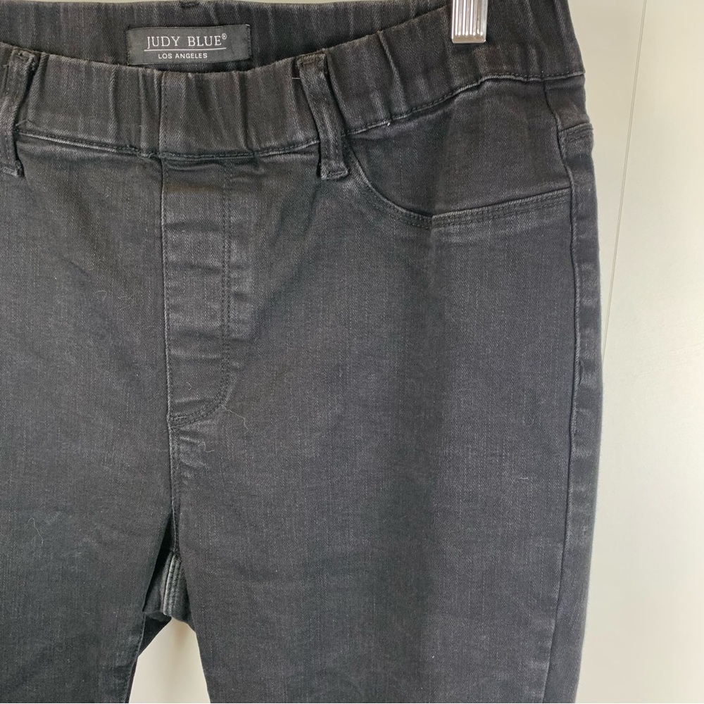 Judy Blue sz 14W Black Denim Leggings Elastic Waist Pull On Jeggings Skinny Fit - Picture 3 of 9